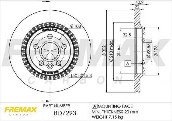 FREMAX BD-7293 - Zavorni kolut www.parts5.com