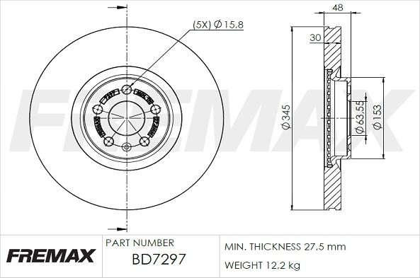 FREMAX BD-7297 - Disc frana www.parts5.com