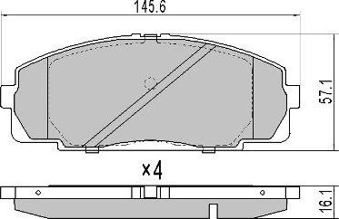 TOYOTA 04465Y22AJ - Σετ τακάκια, δισκόφρενα www.parts5.com