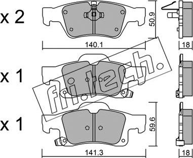 Fri.Tech. 943.0 - Brake Pad Set, disc brake parts5.com