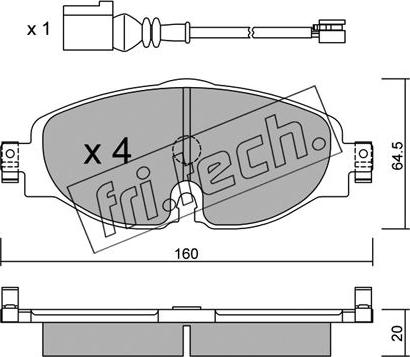 Fri.Tech. 966.0W - Komplet kočnih obloga, disk kočnica www.parts5.com