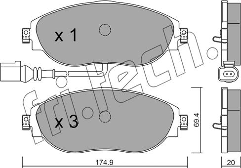 Fri.Tech. 968.0 - Brake Pad Set, disc brake parts5.com