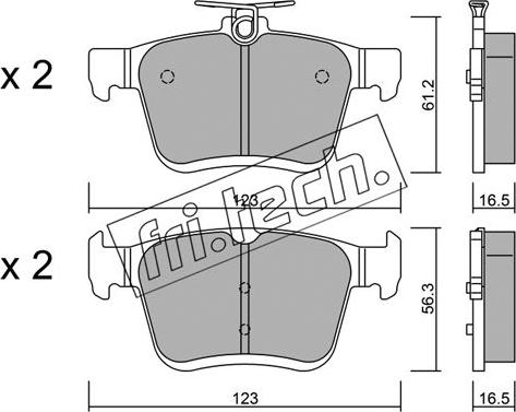 Fri.Tech. 967.0 - Комплект спирачно феродо, дискови спирачки www.parts5.com