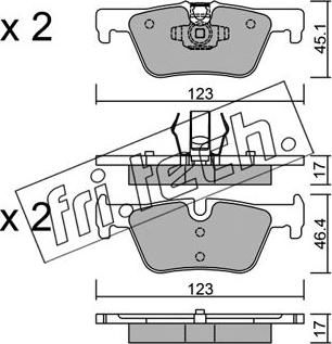 Fri.Tech. 978.0 - Brake Pad Set, disc brake parts5.com