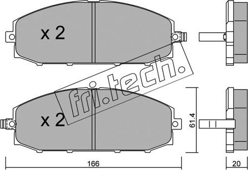 Fri.Tech. 422.0 - Brake Pad Set, disc brake parts5.com