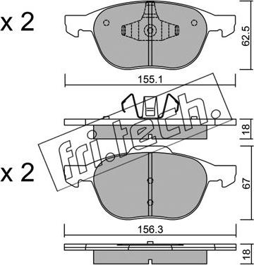 Fri.Tech. 550.0 - Brake Pad Set, disc brake www.parts5.com