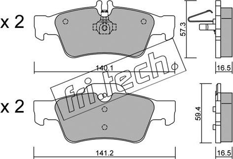 Fri.Tech. 584.0 - Тормозные колодки, дисковые, комплект www.parts5.com