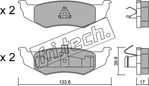 Fri.Tech. 538.0 - Brake Pad Set, disc brake parts5.com