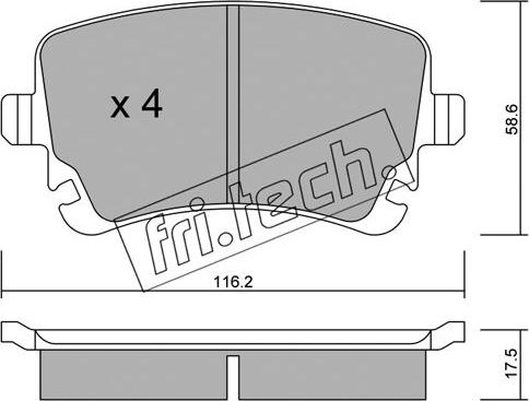 Fri.Tech. 570.2 - Kit de plaquettes de frein, frein à disque www.parts5.com