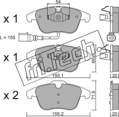 Fri.Tech. 691.1 - Комплект спирачно феродо, дискови спирачки www.parts5.com