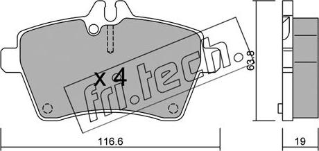 Fri.Tech. 662.0 - Komplet zavornih oblog, ploscne (kolutne) zavore www.parts5.com