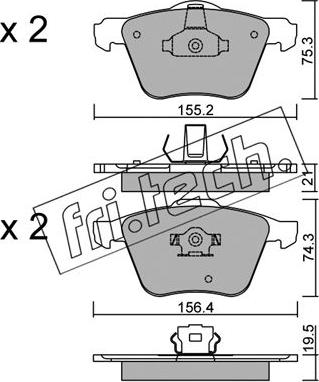 Fri.Tech. 615.0 - Sada brzdových destiček, kotoučová brzda www.parts5.com