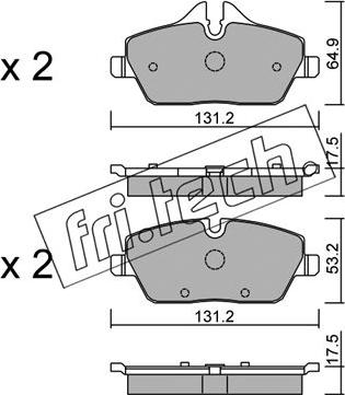 Fri.Tech. 680.0 - Brake Pad Set, disc brake parts5.com