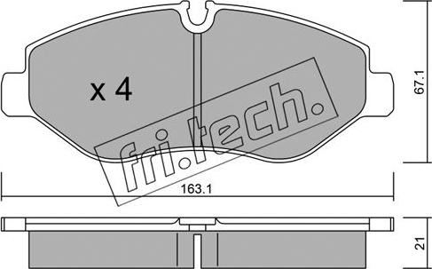 Fri.Tech. 687.0 - Fékbetétkészlet, tárcsafék www.parts5.com