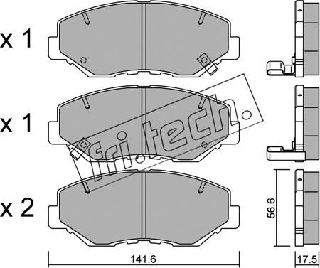 Fri.Tech. 622.0 - Комплект спирачно феродо, дискови спирачки www.parts5.com