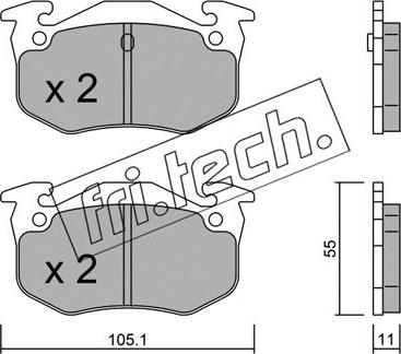 Fri.Tech. 040.0 - Fékbetétkészlet, tárcsafék www.parts5.com