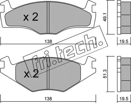 Fri.Tech. 047.1 - Комплект спирачно феродо, дискови спирачки www.parts5.com