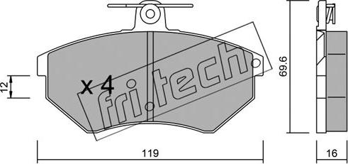 Fri.Tech. 052.0 - Juego de pastillas de freno www.parts5.com