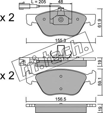 Fri.Tech. 085.0 - Set placute frana,frana disc www.parts5.com