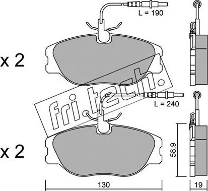 Fri.Tech. 074.3 - Brake Pad Set, disc brake www.parts5.com