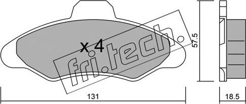 Fri.Tech. 073.0 - Тормозные колодки, дисковые, комплект www.parts5.com