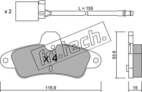 Fri.Tech. 145.0W - Set placute frana,frana disc www.parts5.com