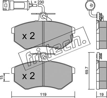 Fri.Tech. 151.1 - Σετ τακάκια, δισκόφρενα www.parts5.com