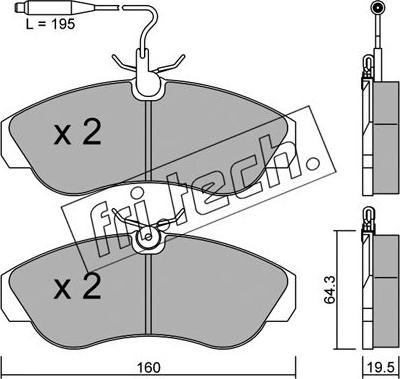 Fri.Tech. 158.0 - Комплект спирачно феродо, дискови спирачки www.parts5.com