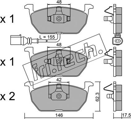 Fri.Tech. 1052.0 - Komplet pločica, disk-kočnica www.parts5.com