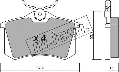 Fri.Tech. 102.0 - Komplet kočnih obloga, disk kočnica www.parts5.com