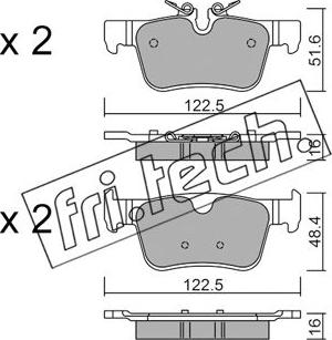 Fri.Tech. 1121.0 - Set placute frana,frana disc www.parts5.com