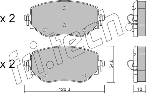 Fri.Tech. 1225.0 - Комплект спирачно феродо, дискови спирачки www.parts5.com