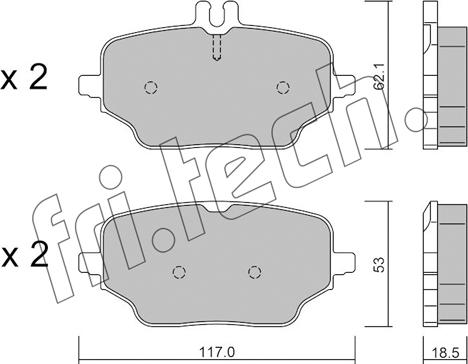 Fri.Tech. 1273.0 - Sada brzdových destiček, kotoučová brzda www.parts5.com