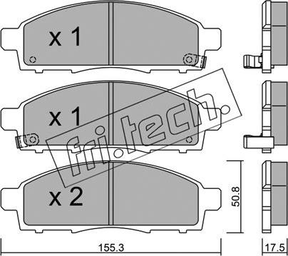 Fri.Tech. 807.1 - Тормозные колодки, дисковые, комплект www.parts5.com