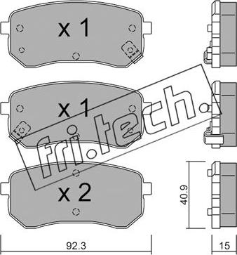 Fri.Tech. 831.0 - Brake Pad Set, disc brake www.parts5.com