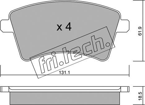 Fri.Tech. 828.0 - Set placute frana,frana disc www.parts5.com