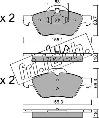 Fri.Tech. 344.0 - Piduriklotsi komplekt,ketaspidur www.parts5.com