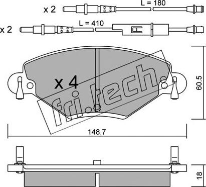 Fri.Tech. 340.0 - Set placute frana,frana disc www.parts5.com