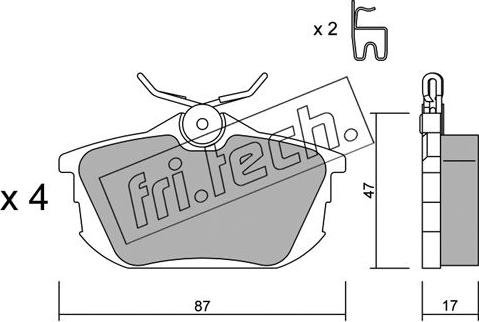 Fri.Tech. 356.0 - Komplet zavornih oblog, ploscne (kolutne) zavore www.parts5.com