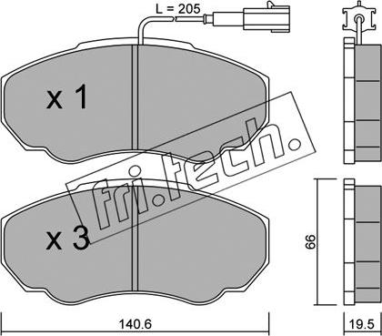 Fri.Tech. 334.0 - Комплект спирачно феродо, дискови спирачки www.parts5.com