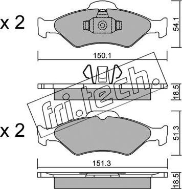 Fri.Tech. 324.0 - Set placute frana,frana disc www.parts5.com