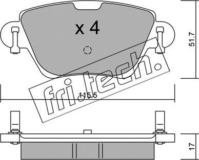 Fri.Tech. 328.0 - Brake Pad Set, disc brake parts5.com