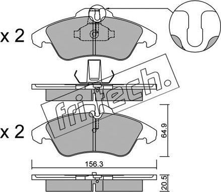 Fri.Tech. 265.0 - Komplet zavornih oblog, ploscne (kolutne) zavore www.parts5.com