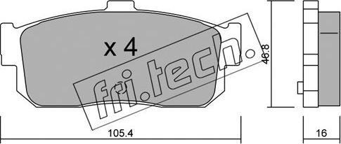 Fri.Tech. 200.0 - Set placute frana,frana disc www.parts5.com