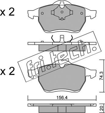 Fri.Tech. 288.0 - Brake Pad Set, disc brake parts5.com