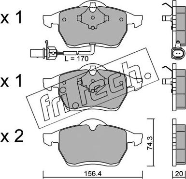 Fri.Tech. 288.1 - Тормозные колодки, дисковые, комплект www.parts5.com