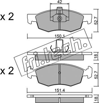 Fri.Tech. 283.2 - Set placute frana,frana disc www.parts5.com