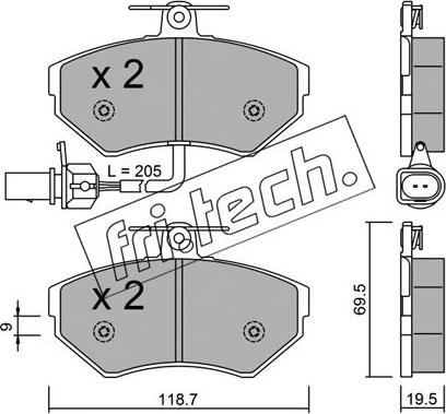 Fri.Tech. 224.2 - Sada brzdových platničiek kotúčovej brzdy www.parts5.com