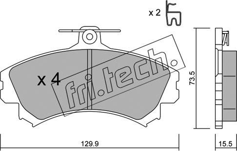 Fri.Tech. 225.0 - Set placute frana,frana disc www.parts5.com