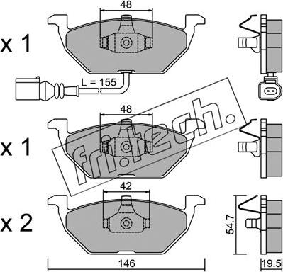 Fri.Tech. 220.2 - Sada brzdových destiček, kotoučová brzda www.parts5.com